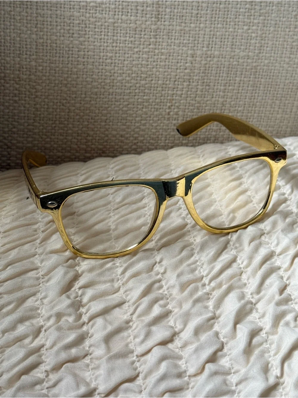 Metallic gold Clear Lens Women's Fashion Glasses. Super flattering.